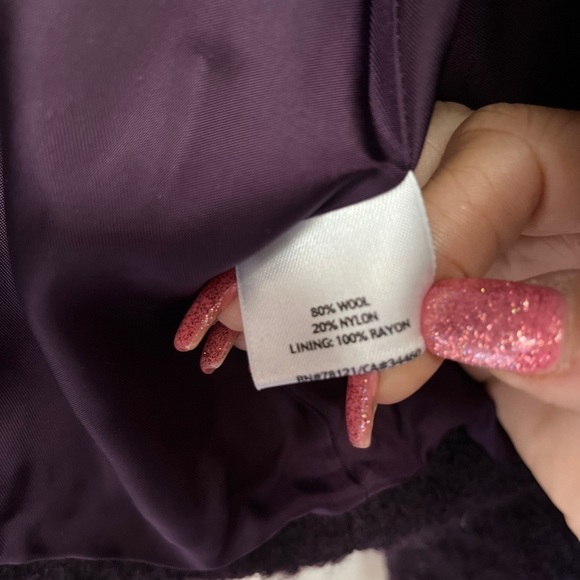 Eileen Fisher Purple Wool Blend Boucle Textured Fuzzy Fluffy Lined Jacket XS - Picture 10 of 11